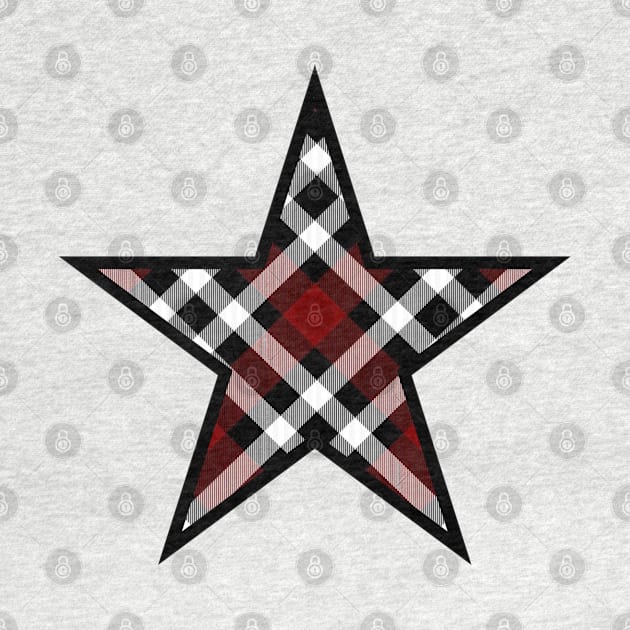 Star design filled with a classic red and black plaid by Dreamscapes